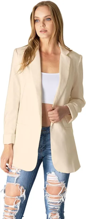 Love Tree Women's Juniors Classic Office Workwear Boyfriend Blazer