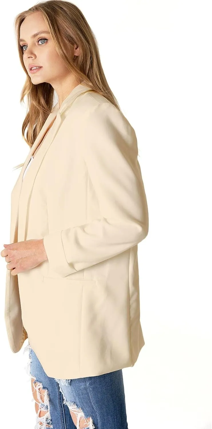 Love Tree Women's Juniors Classic Office Workwear Boyfriend Blazer