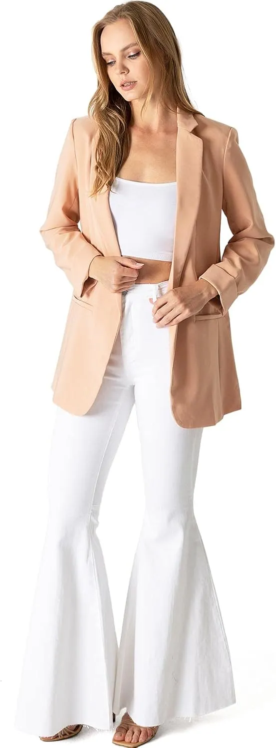 Love Tree Women's Juniors Classic Office Workwear Boyfriend Blazer
