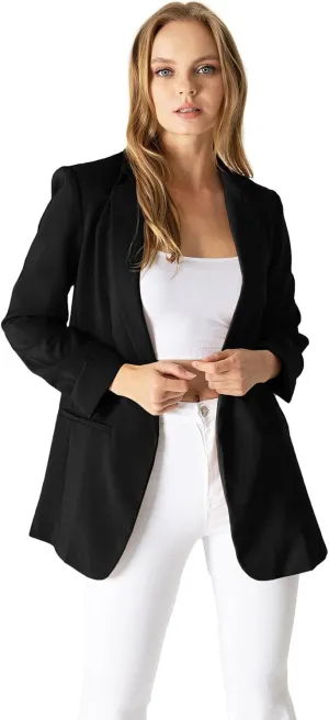 Love Tree Women's Juniors Classic Office Workwear Boyfriend Blazer
