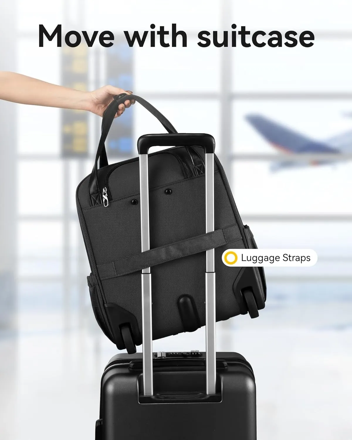 LUGGEX Underseat Carry On Luggage with Wheels, Lightweight Under Seat Luggage, Soft Sided Personal Item Suitcase (16 Inch, Blue)