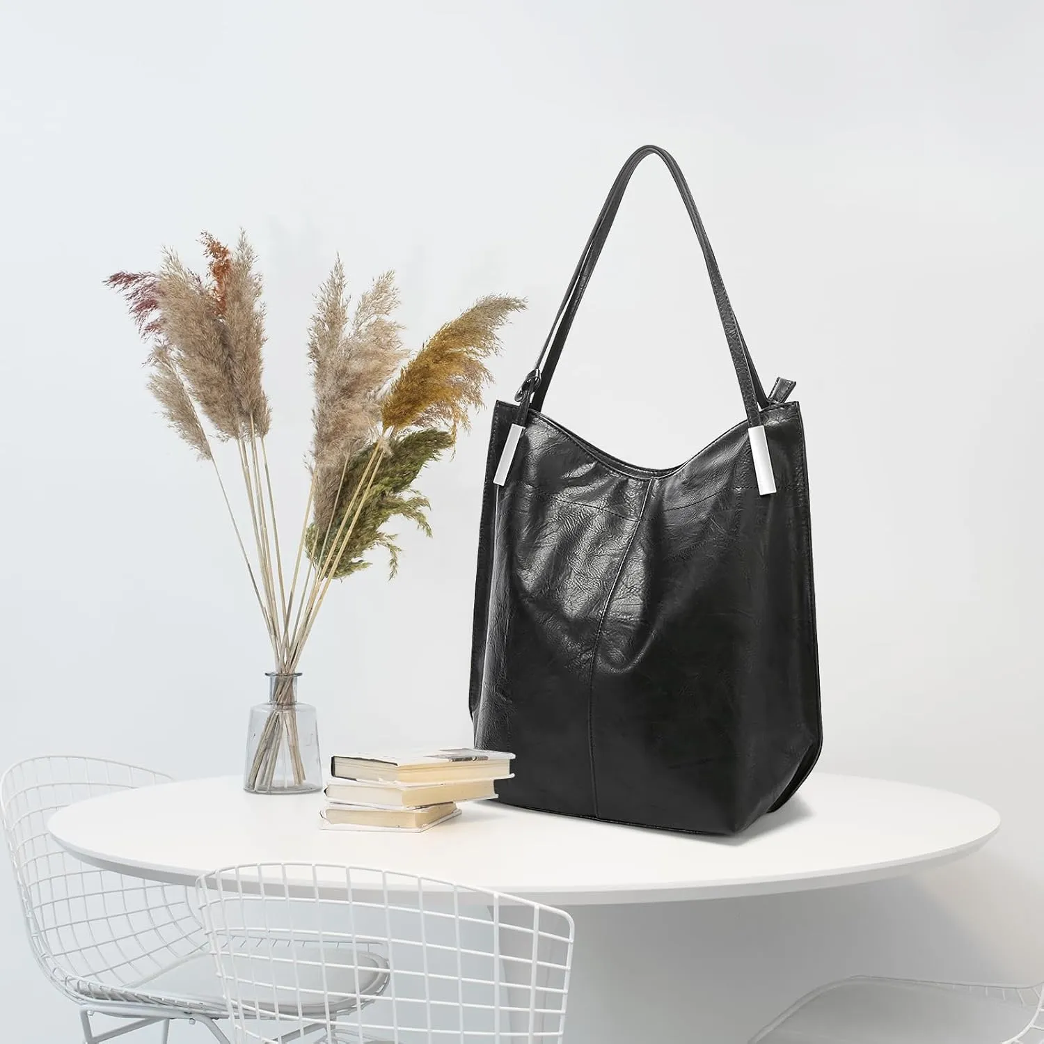 Master Key Soft Leather Tote Bag, Top Handle Womens Purses Satchel Shoulder Handbag, Reversible Hobo Bags Shopper Travel