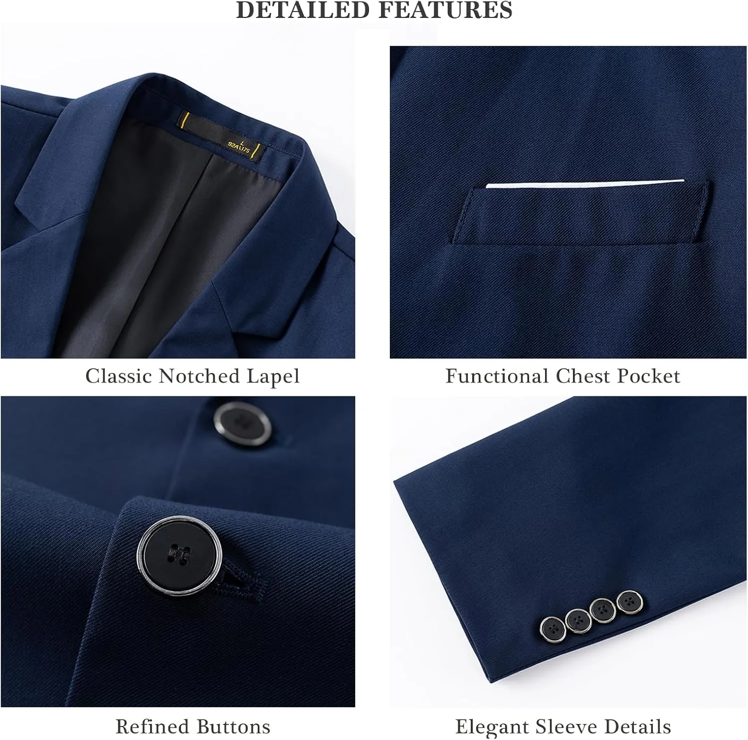 Mens Sport Coats and Blazers 5 Real Pockets Slim Fit Business Casual Men Suit Blazer Suit Jacket
