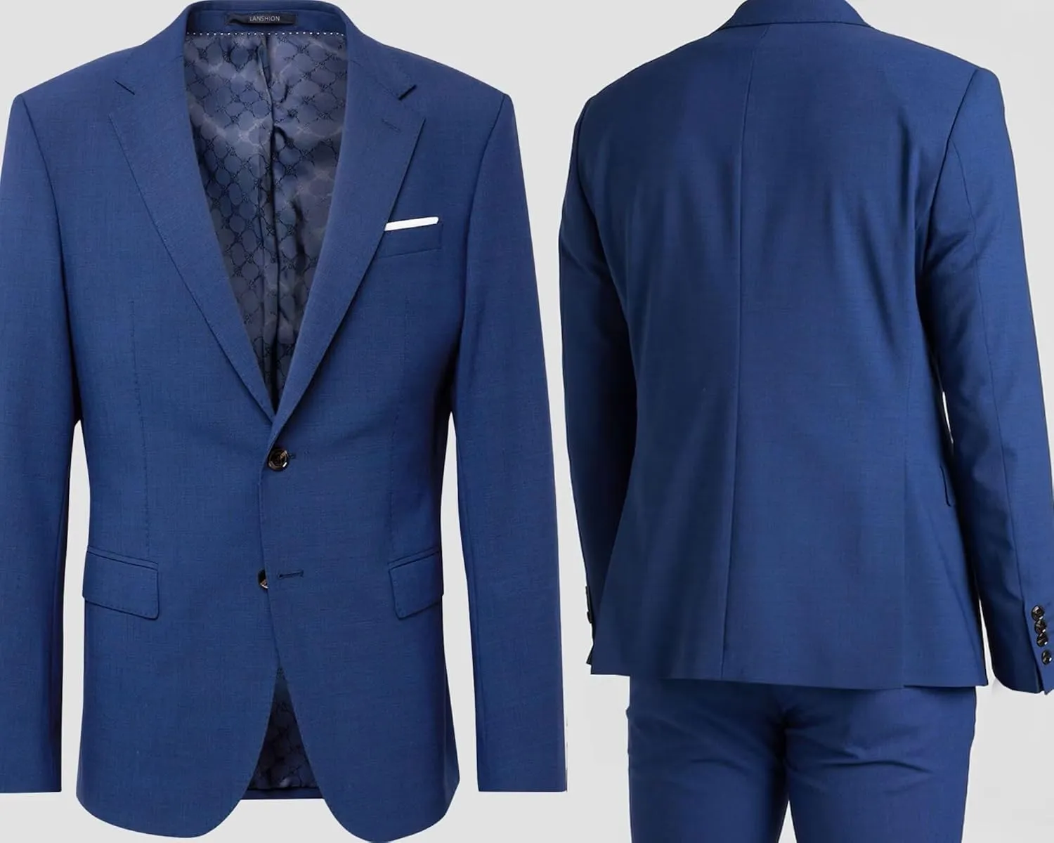 Mens Suits Slim Fit 2 Piece Wedding Prom Tuxedo Classic Blazer Jacket Pants Set