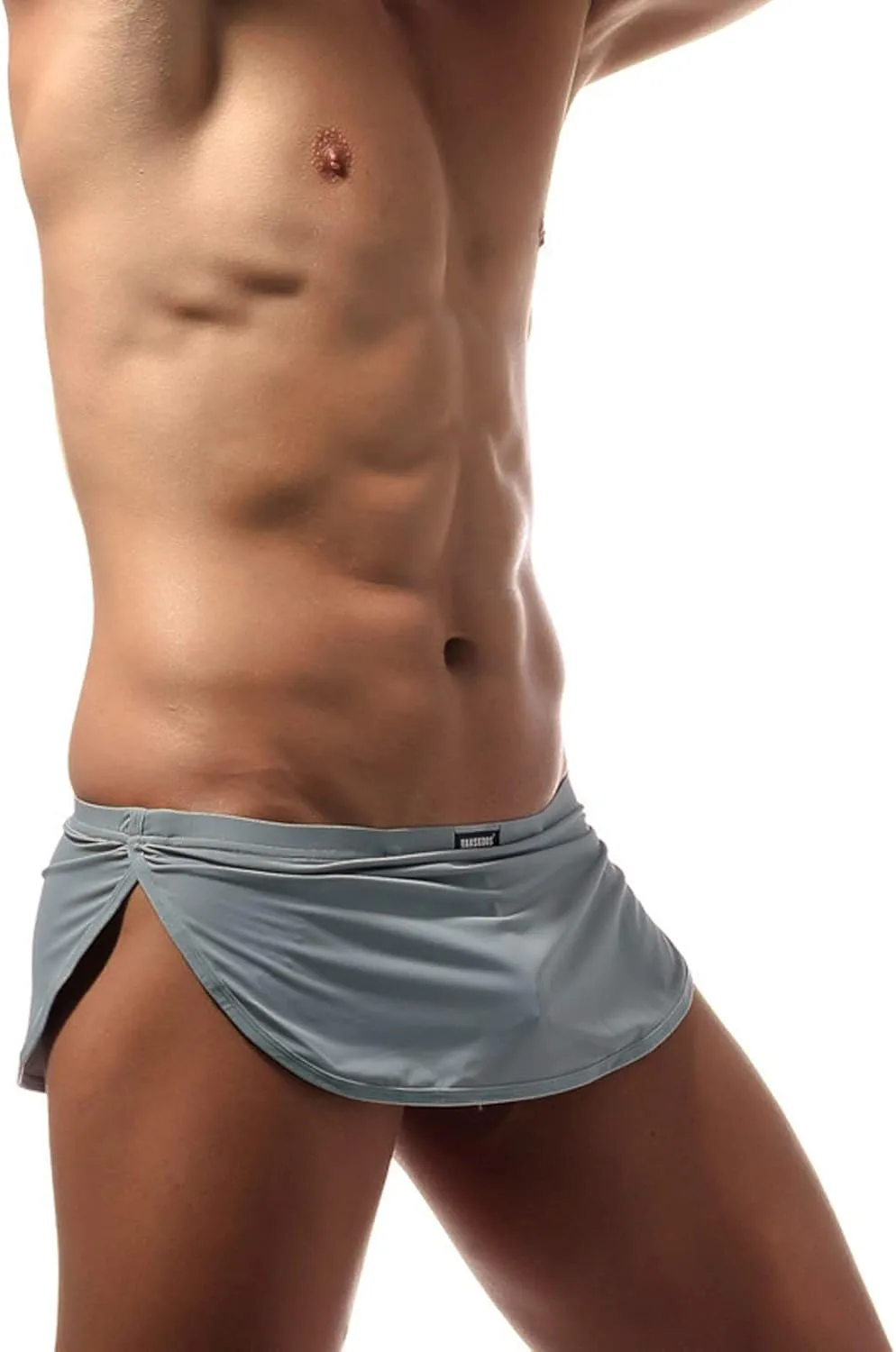 Men's Underwear Covered Waistband Boxer Briefs Low Waist Side Split Underpants Comfortable Soft Quick Dry Underwear Trunks