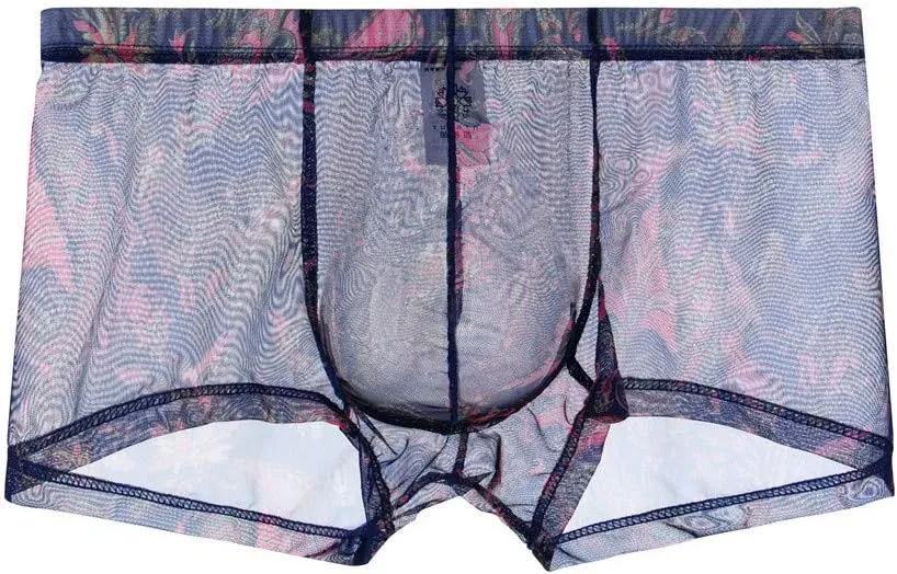 Men's Underwear Covered Waistband Boxer Briefs See Through Support Pouch Panties Comfortable Soft Regular Fit Underwear Trunk