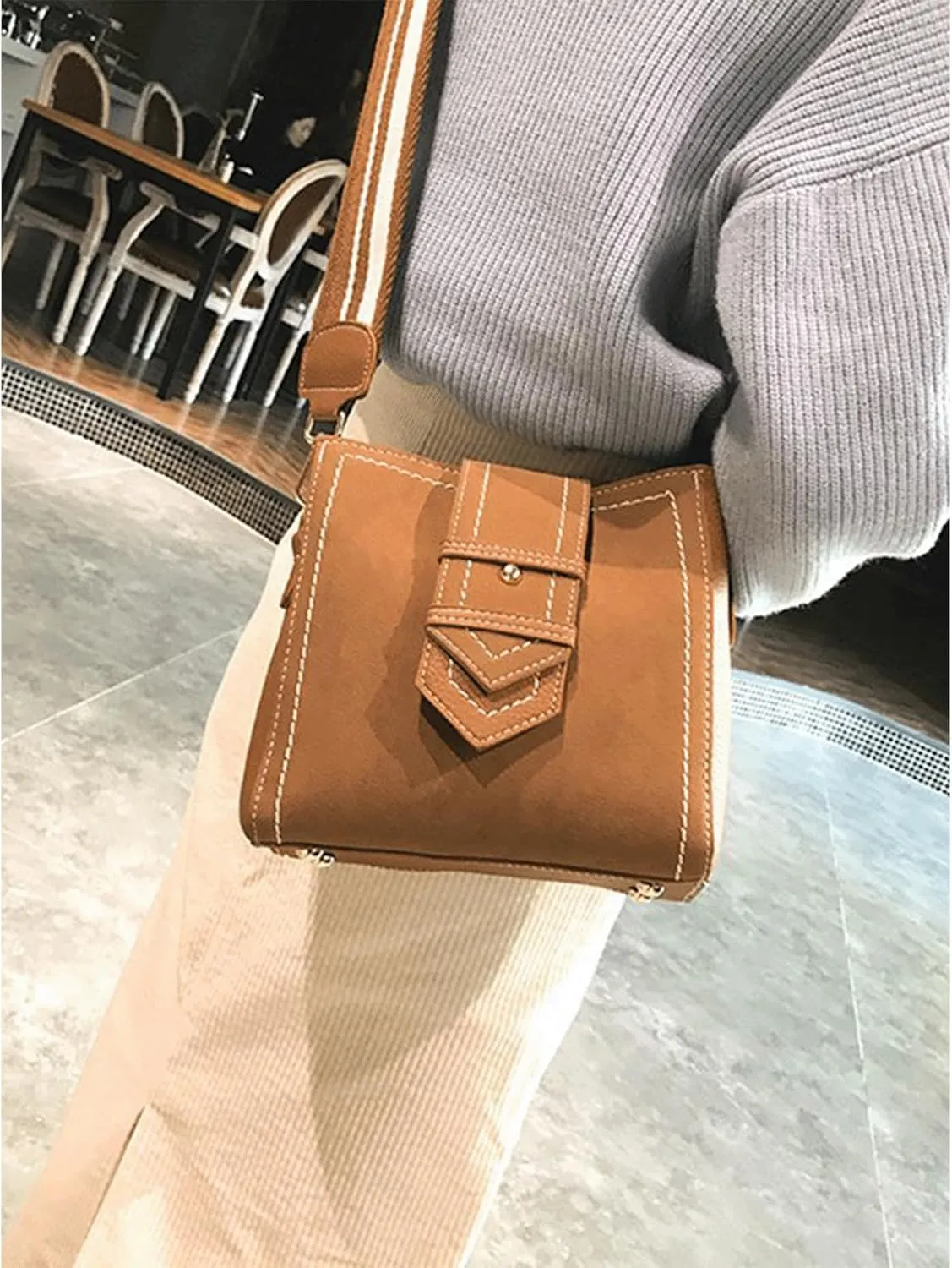 Mini Bucket Bag Soft Leather Bucket Handbag Vintage Small Purse Bag Crossbody Handbag Shoulder Purse for Women
