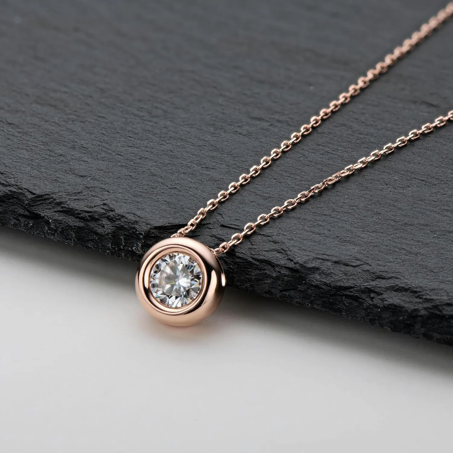 Moissanite Necklaces for Women, 1-3 CT Solitaire Pendant 925 Sterling Silver Jewelry Mother's Day Wedding Gifts for Her