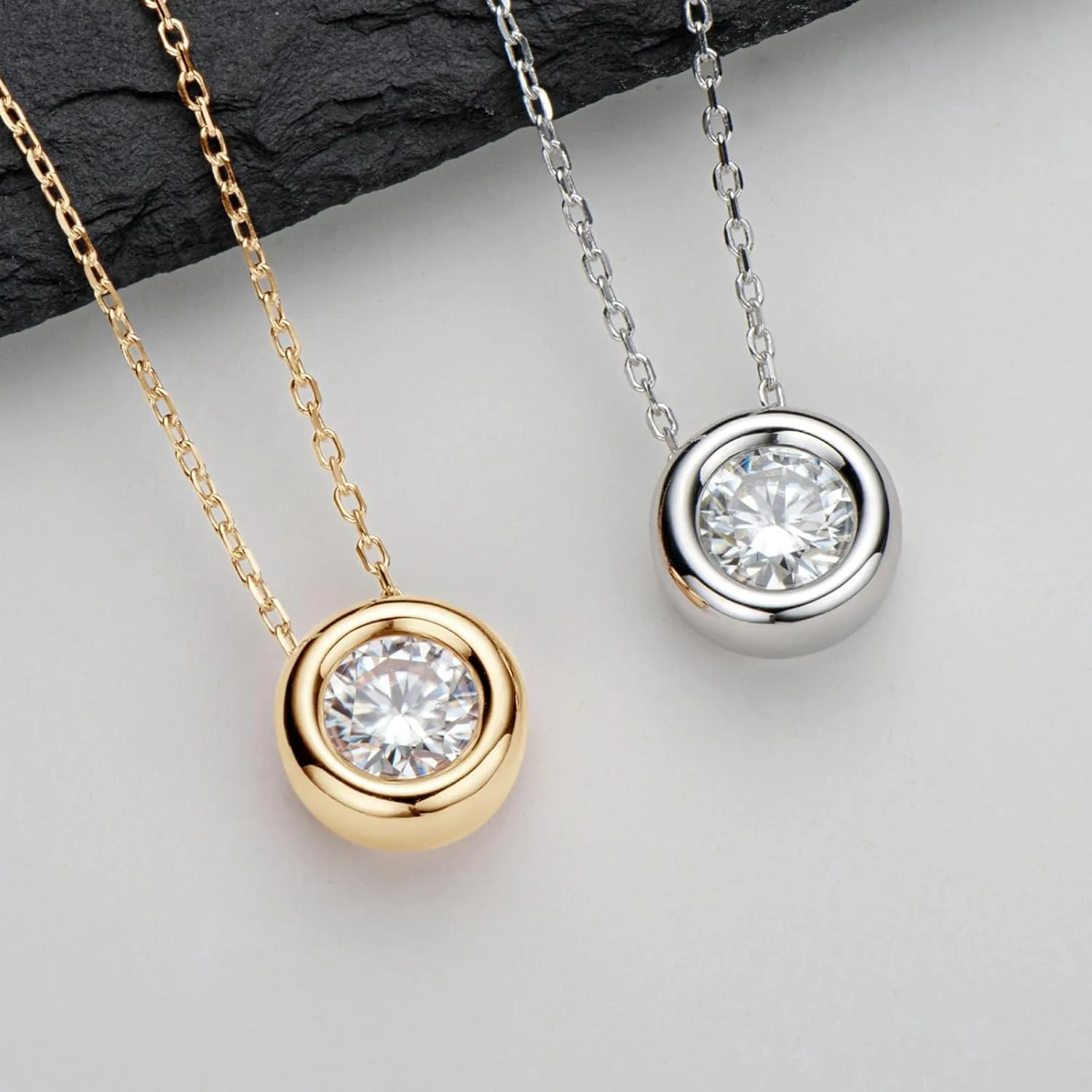 Moissanite Necklaces for Women, 1-3 CT Solitaire Pendant 925 Sterling Silver Jewelry Mother's Day Wedding Gifts for Her