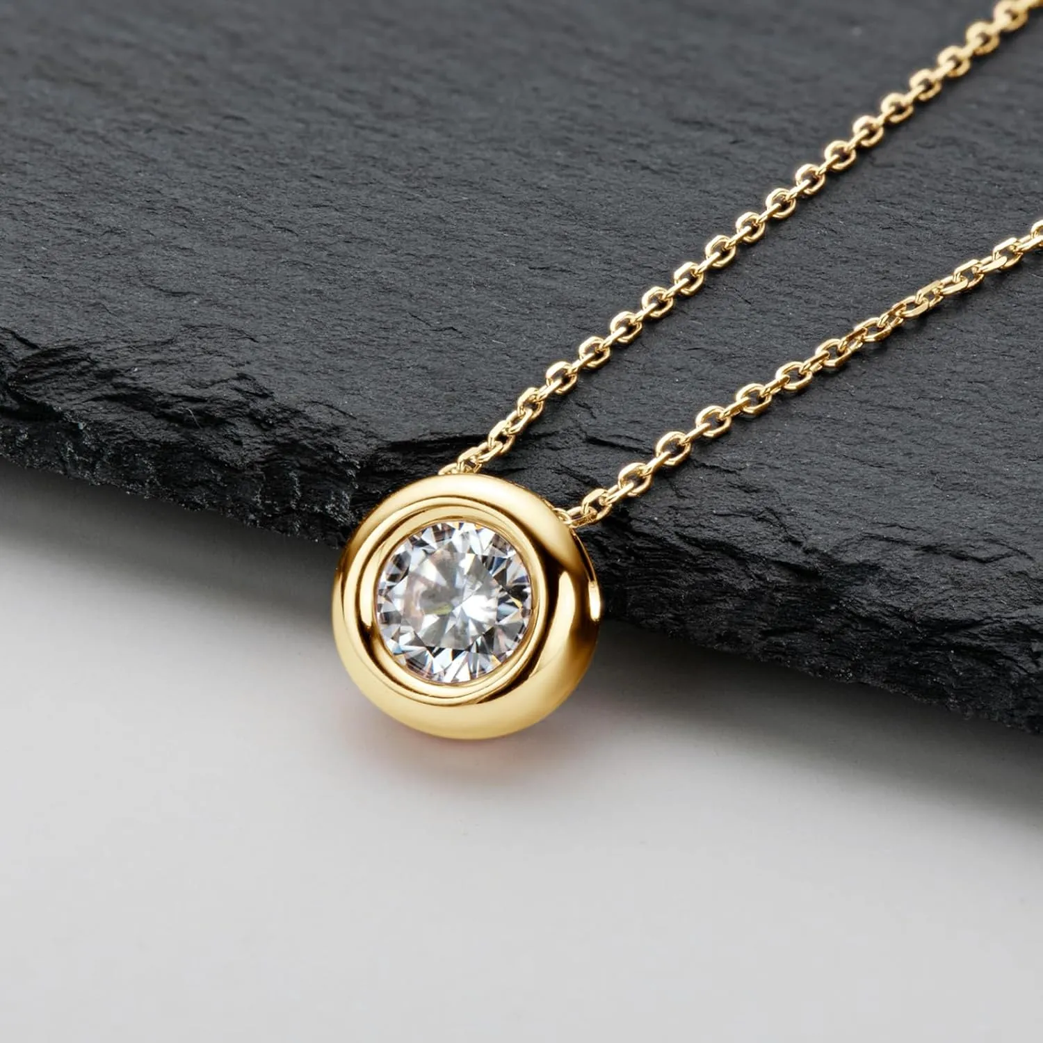 Moissanite Necklaces for Women, 1-3 CT Solitaire Pendant 925 Sterling Silver Jewelry Mother's Day Wedding Gifts for Her