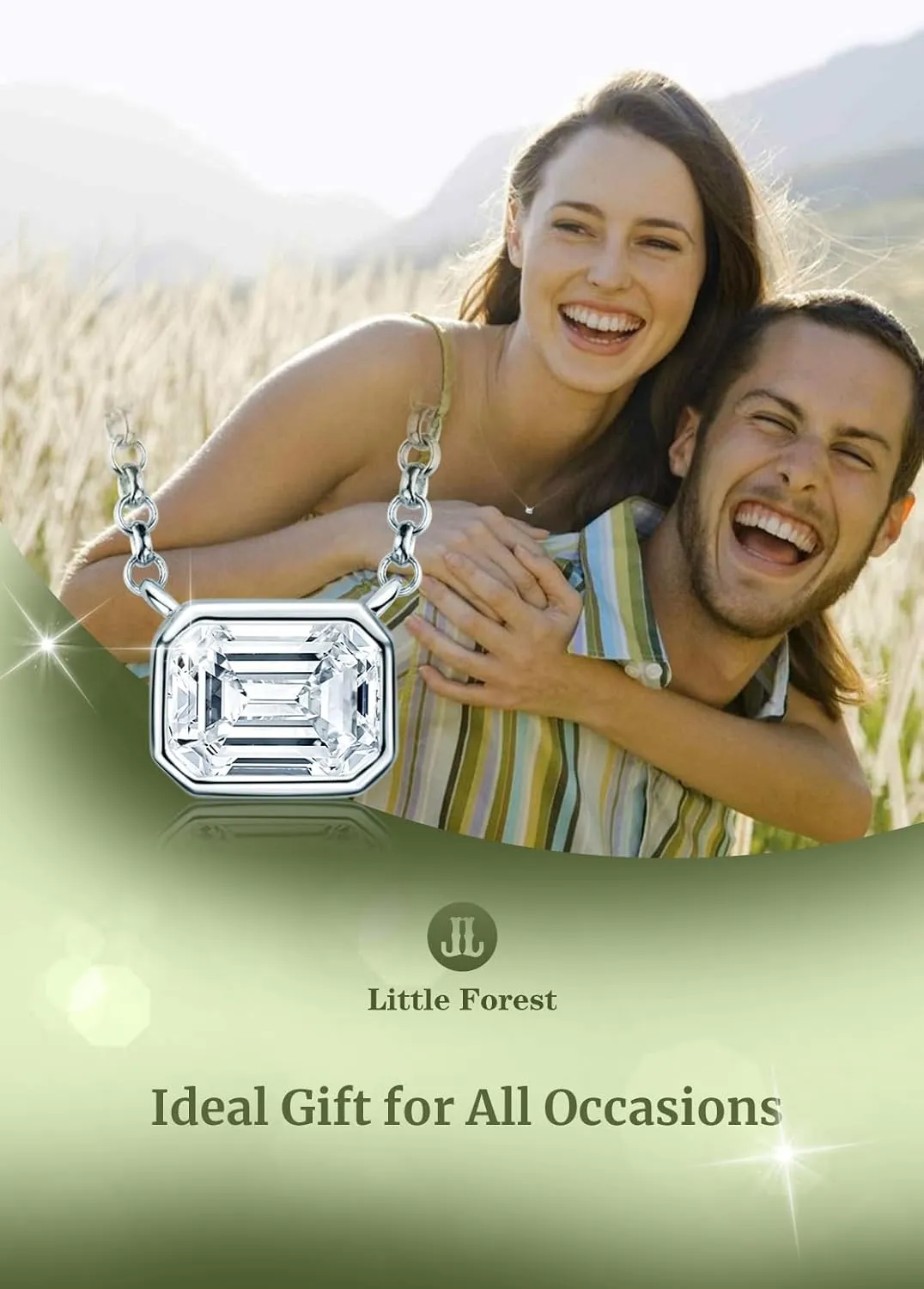 Moissanite Necklaces for Women, 1-3 CT Solitaire Pendant 925 Sterling Silver Jewelry Mother's Day Wedding Gifts for Her