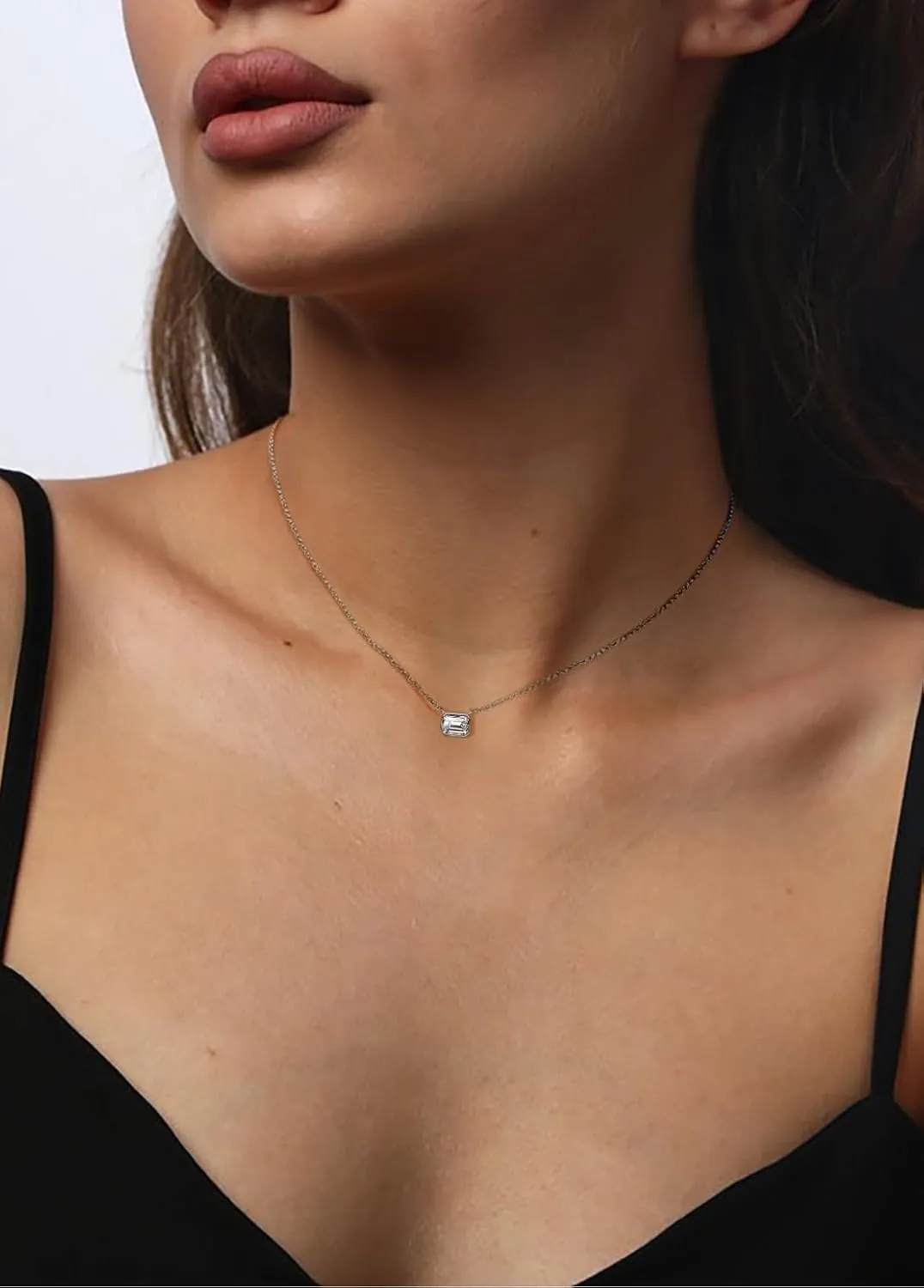 Moissanite Necklaces for Women, 1-3 CT Solitaire Pendant 925 Sterling Silver Jewelry Mother's Day Wedding Gifts for Her