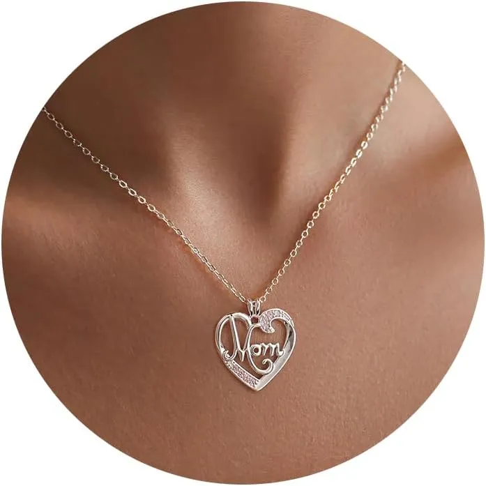 Moodear Mothers Day Gifts Mama Pendant Necklaces for Women - Dainty Small 18K Gold Plated Mom Necklace Non Tarnish Gift for Mom,New Mom Trendy