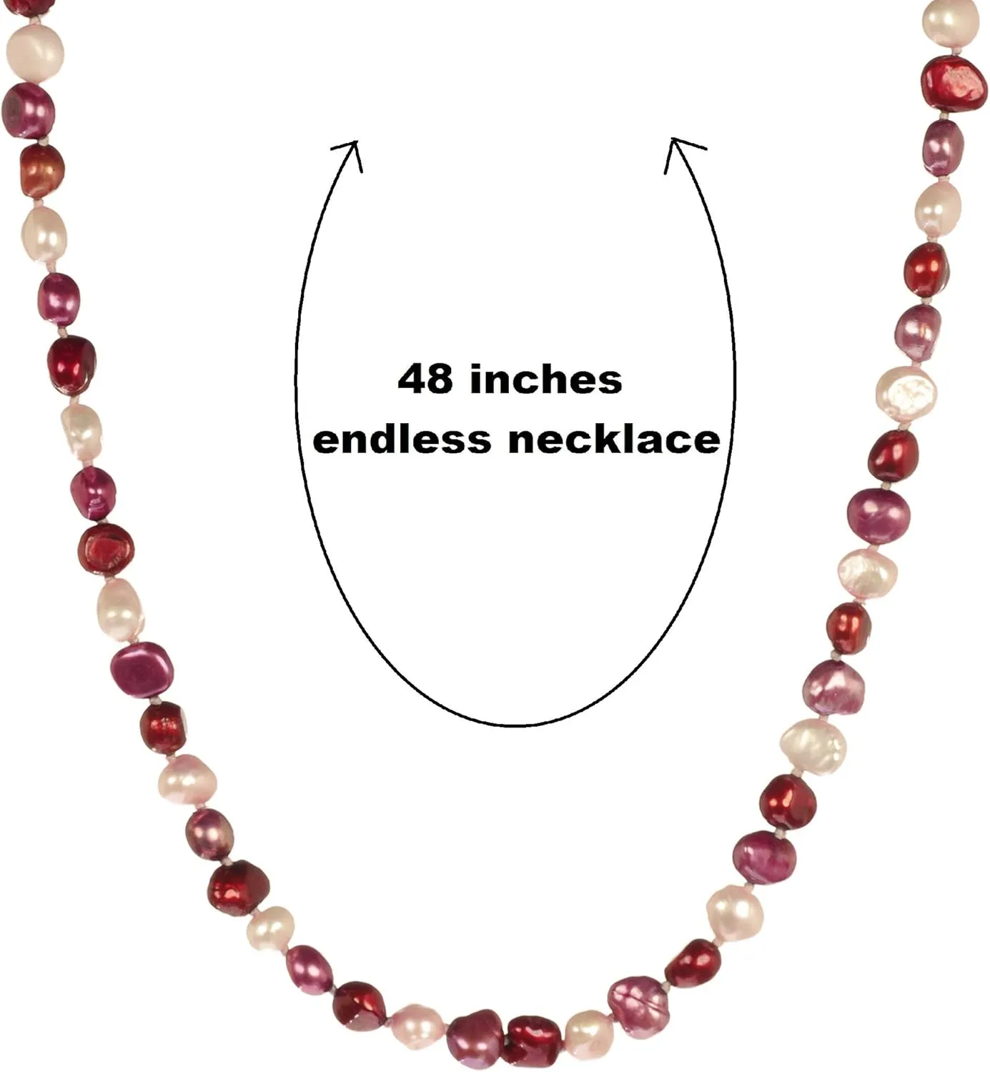 Multi-Tonal Dyed Baroque Freshwater Cultured Pearl Endless Necklaces 6-7 mm, 48"