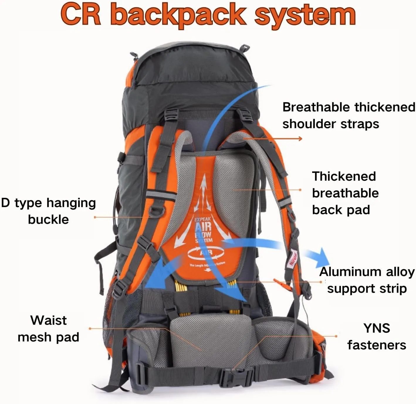 Naturehike 70 5L Lightweight Hiking Backpack, Tear-resistant Fabrics-Light CR Carrying System-Comfortable Weight-Bearing(Black)