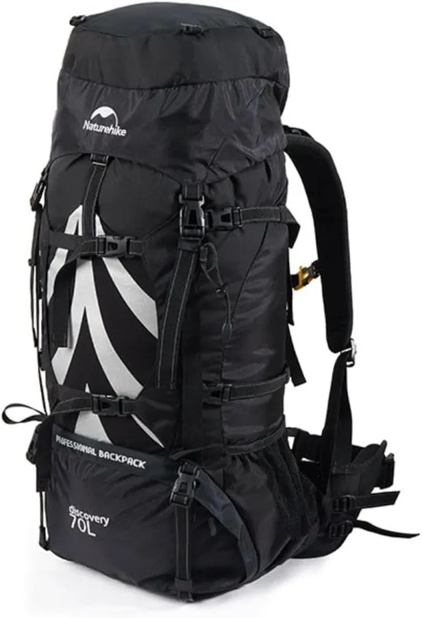 Naturehike 70 5L Lightweight Hiking Backpack, Tear-resistant Fabrics-Light CR Carrying System-Comfortable Weight-Bearing(Black)