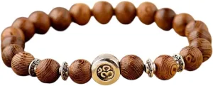 New Classic Om Buddhist 8Mm Wood Beads Bracelet Men Ethinc Tibetan Mala Prayer Bracelet Yoga for Women