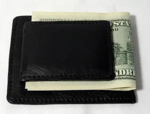 New Mens Genuine Leather Thin Money Clip Slim Wallet Money Credit Card ID Holder