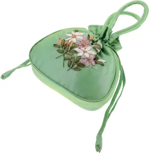 NOLITOY Embroidered Small Purse Handle Handbag Small Drawstring Bag Flower Handbag Wedding Clutch Bag Mother Embroidered