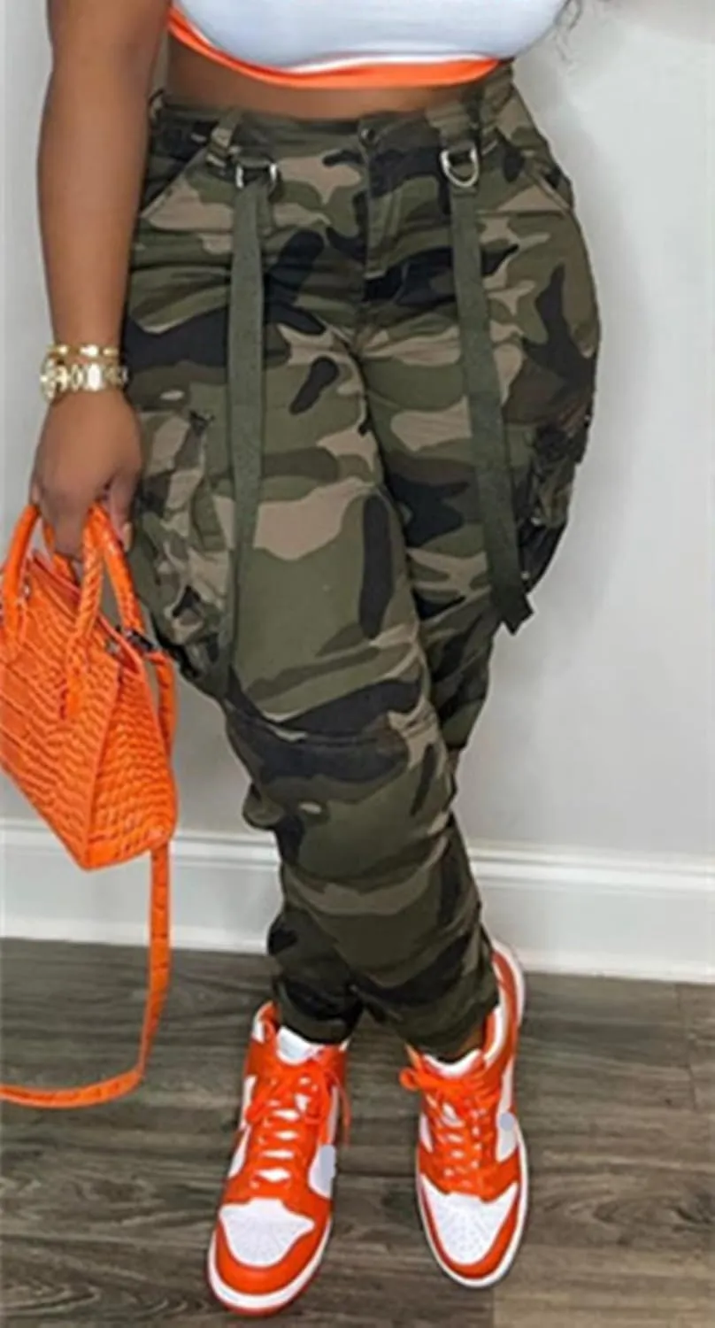 NRTHYE Women Camo Cargo Pants Camouflage Sweatpants Joggers Casual Army Fatigue Pants