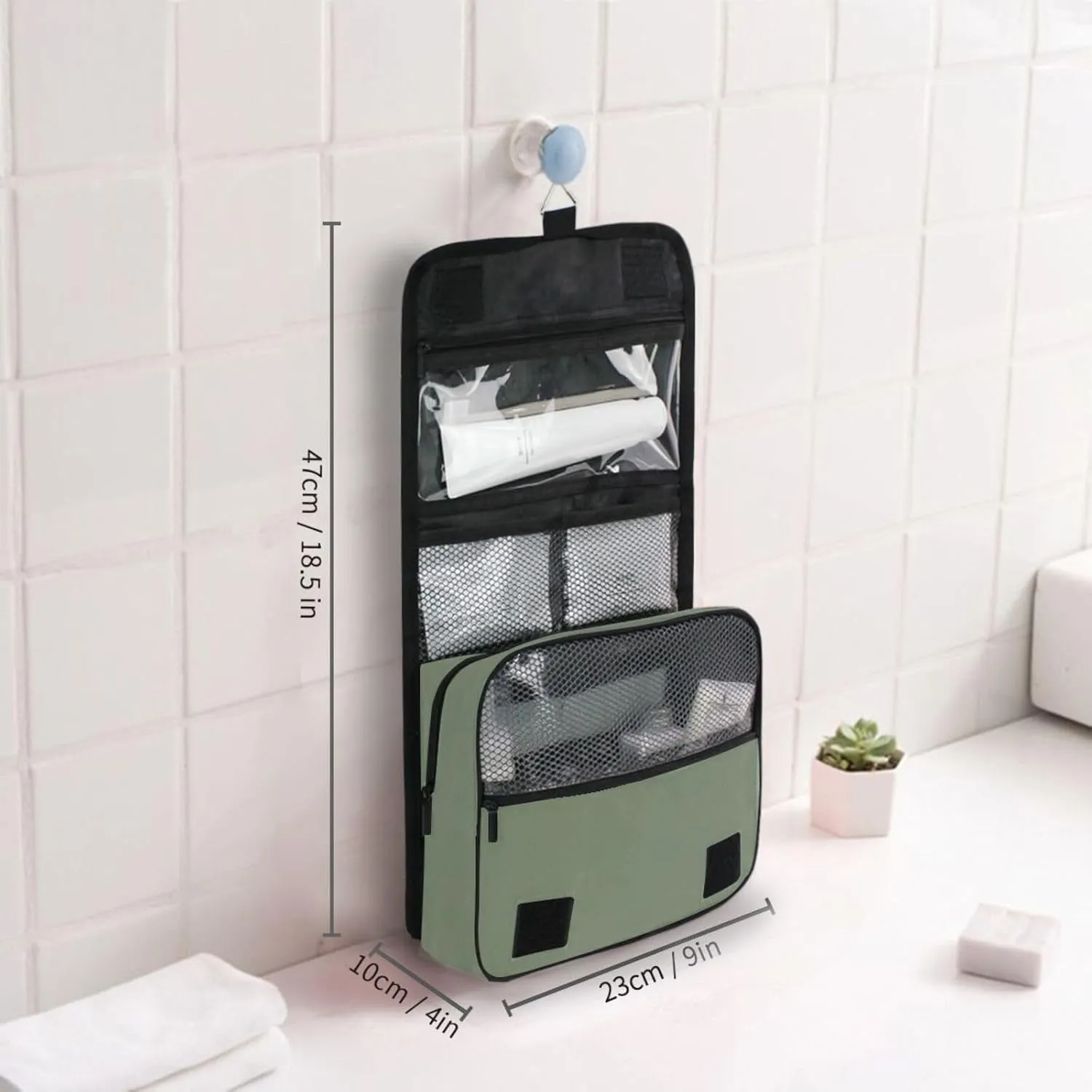 ODAWA Camouflage Green Toiletries Bag Cosmetic Bag Bathroom Storage Bag Spacious Toiletry Bag for Women and Men
