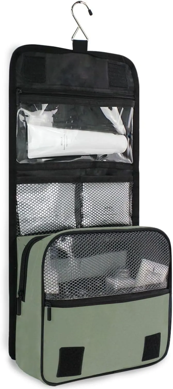 ODAWA Camouflage Green Toiletries Bag Cosmetic Bag Bathroom Storage Bag Spacious Toiletry Bag for Women and Men