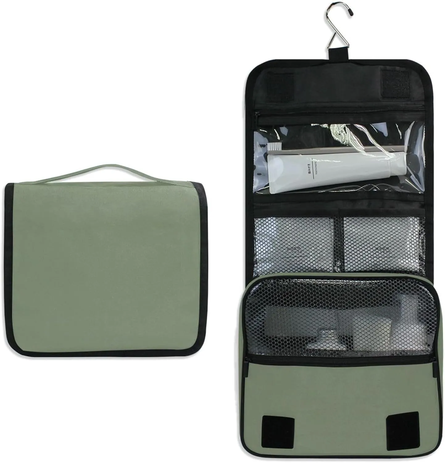 ODAWA Camouflage Green Toiletries Bag Cosmetic Bag Bathroom Storage Bag Spacious Toiletry Bag for Women and Men
