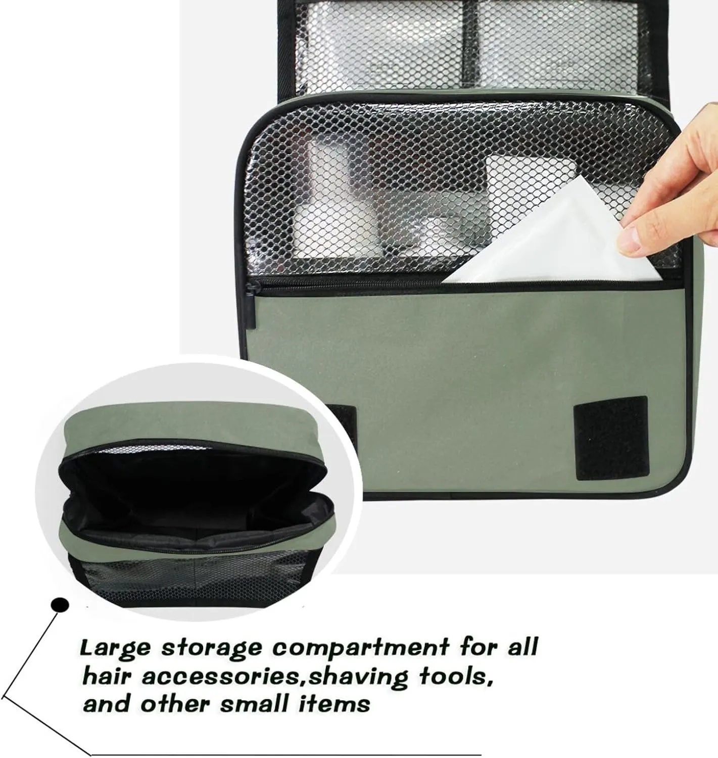ODAWA Camouflage Green Toiletries Bag Cosmetic Bag Bathroom Storage Bag Spacious Toiletry Bag for Women and Men