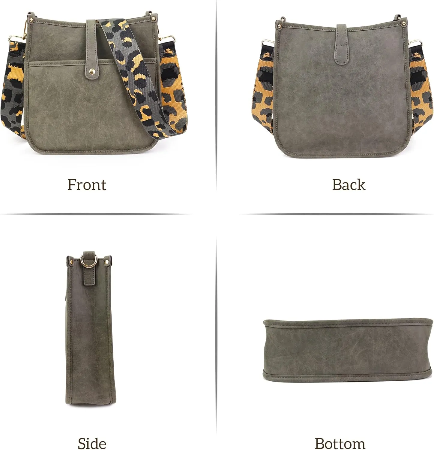 ORAD Crossbody Bags for Women, Vegan Leather Crossbody Shoulder Bag Guitar Strap Purse Hobo Handbags