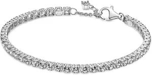 Pandora Sparkling Tennis Bracelet - Sterling Silver & Cubic Zirconia Bracelet for Women Timeless Collection - Gift for Her - 18 cm, No Gift Box
