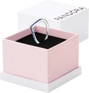 Pandora Timeless Wish Sparkling Blue Ring - Layering or Stackable Ring - Sterling Silver with Blue Man-Made Crystals - Gift for Her - Jewelry for Women with Gift Box