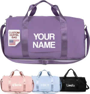 Personalized Duffel Bags - Weekender, Overnight Travel Bag with Wet/Dry Pockets & Shoe Compartment - Custom Bridesmaid/Groomsman Gift, Cheerleading Dance Pack, Durable Spacious Gym Tote