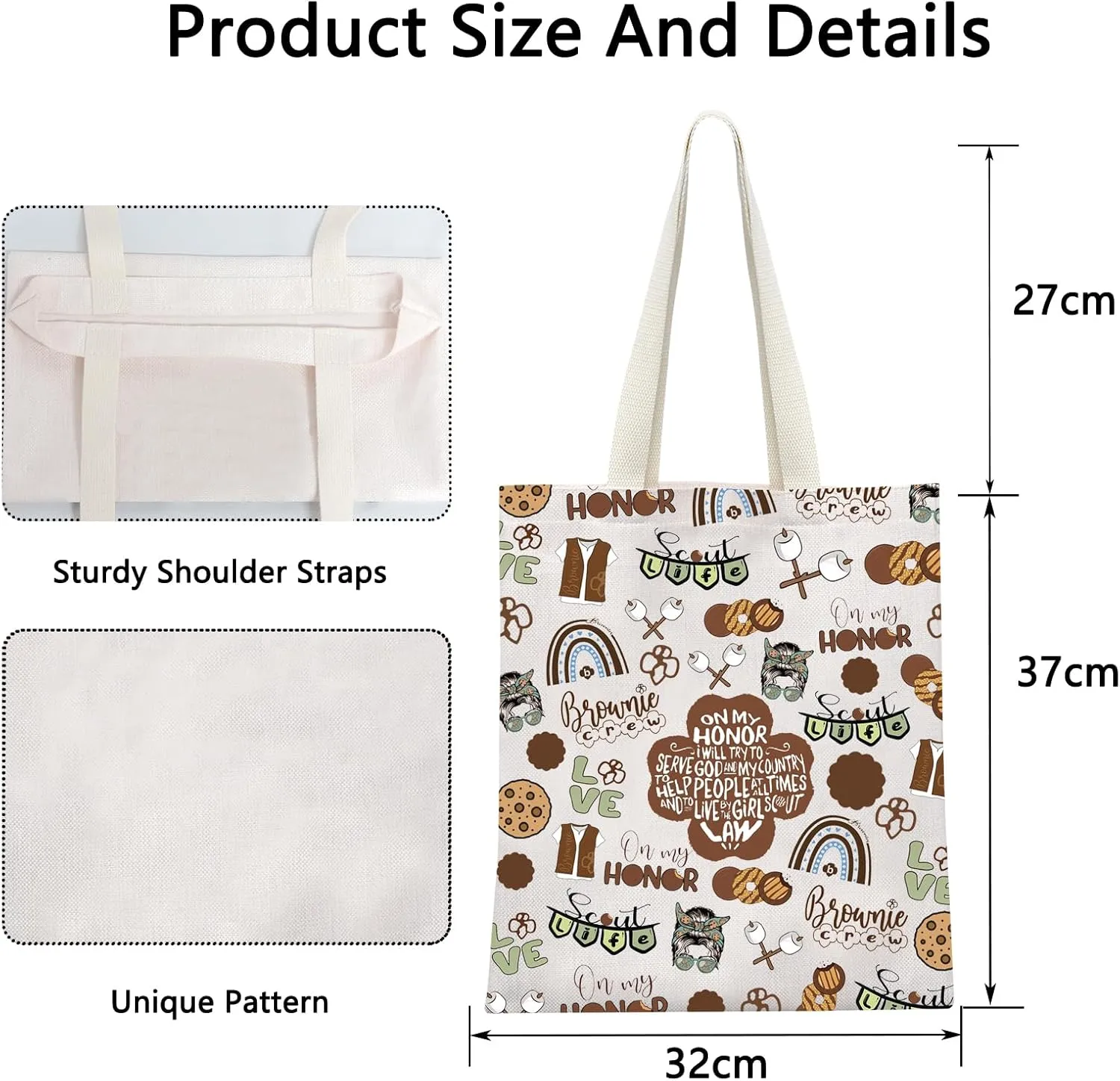 POFULL Brownie Troop Gift Scout Brownie Cosmetic Bag Scout Troop Gifts