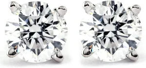 Pompeii Tiny 1/4Ct Round Diamond Small Stud Earrings in 14K White or Yellow Gold Classic Setting