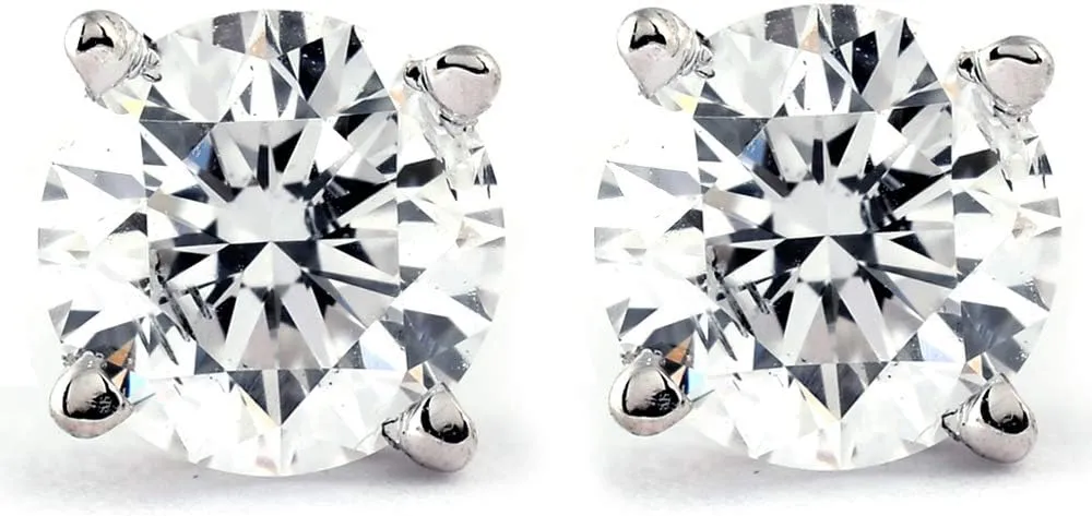 Pompeii Tiny 1/4Ct Round Diamond Small Stud Earrings in 14K White or Yellow Gold Classic Setting