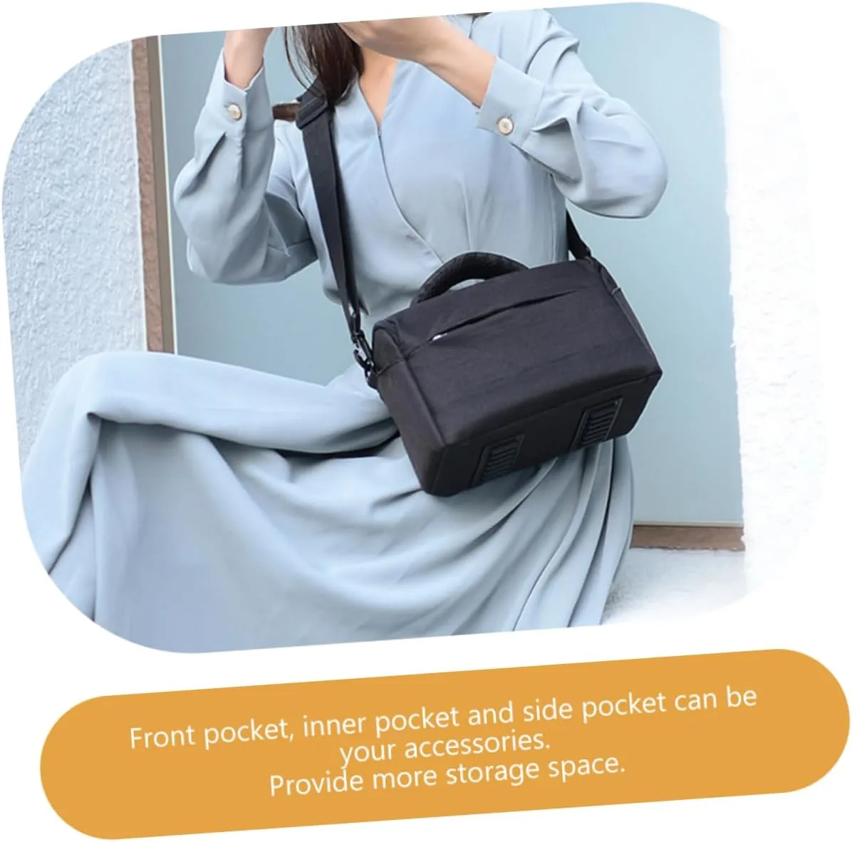 Portable Camera Bag Nylon Slr Carrying Pouch for Travel Durable and Fashionable Shoulder Bag for Digital Cameras and Accessories Comfortable Design