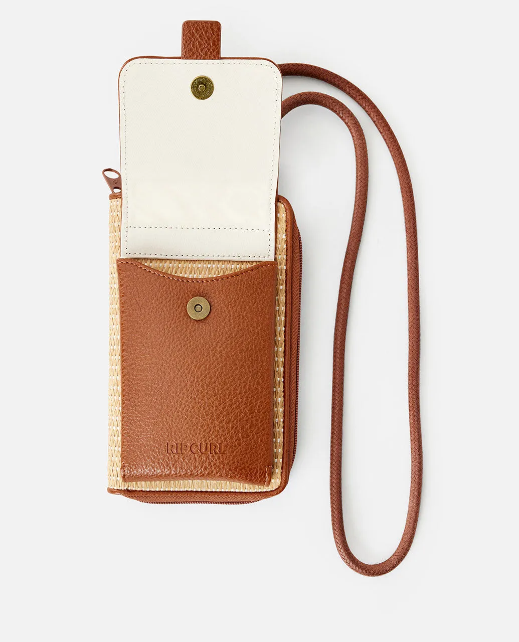Premium Straw Phone Wallet - Natural