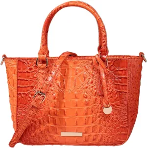 PU Leather Top Handle Handbag for Women Vintage Crocodile Print Large Capacity Satchel Daily Work Crossbody Shoulder Bagbag1004OWOISS