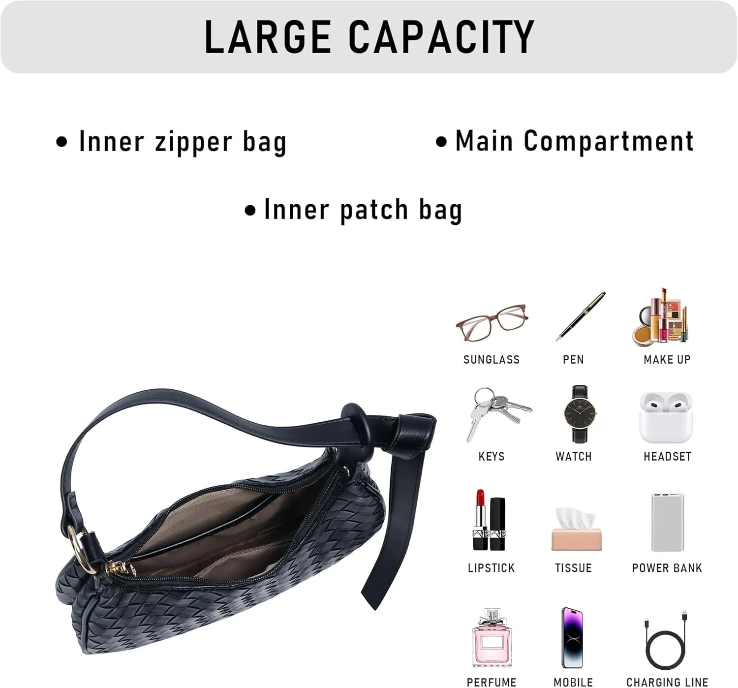 Purse Shoulder bag for women, Cute Mini Clutch Zipper Hobo Tote Handbags