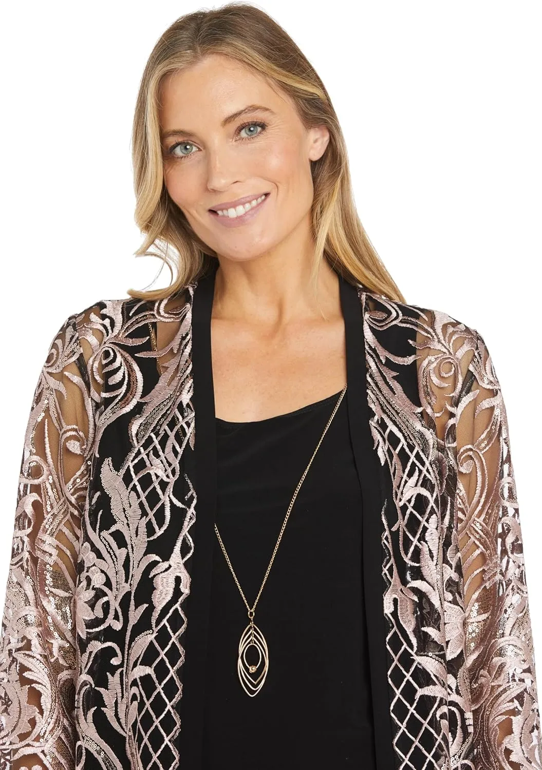 R&M Richards Women's Threaded Charm Sequin Set