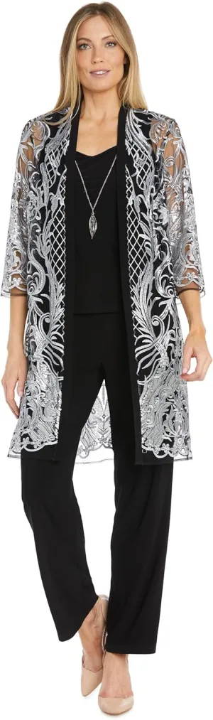 R&M Richards Women's Threaded Charm Sequin Set