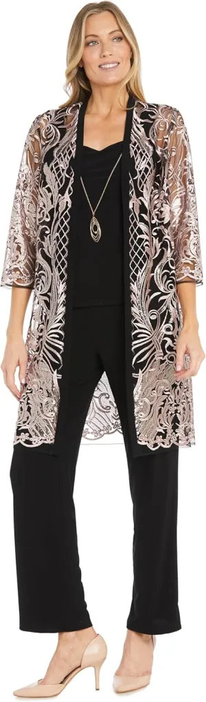 R&M Richards Women's Threaded Charm Sequin Set
