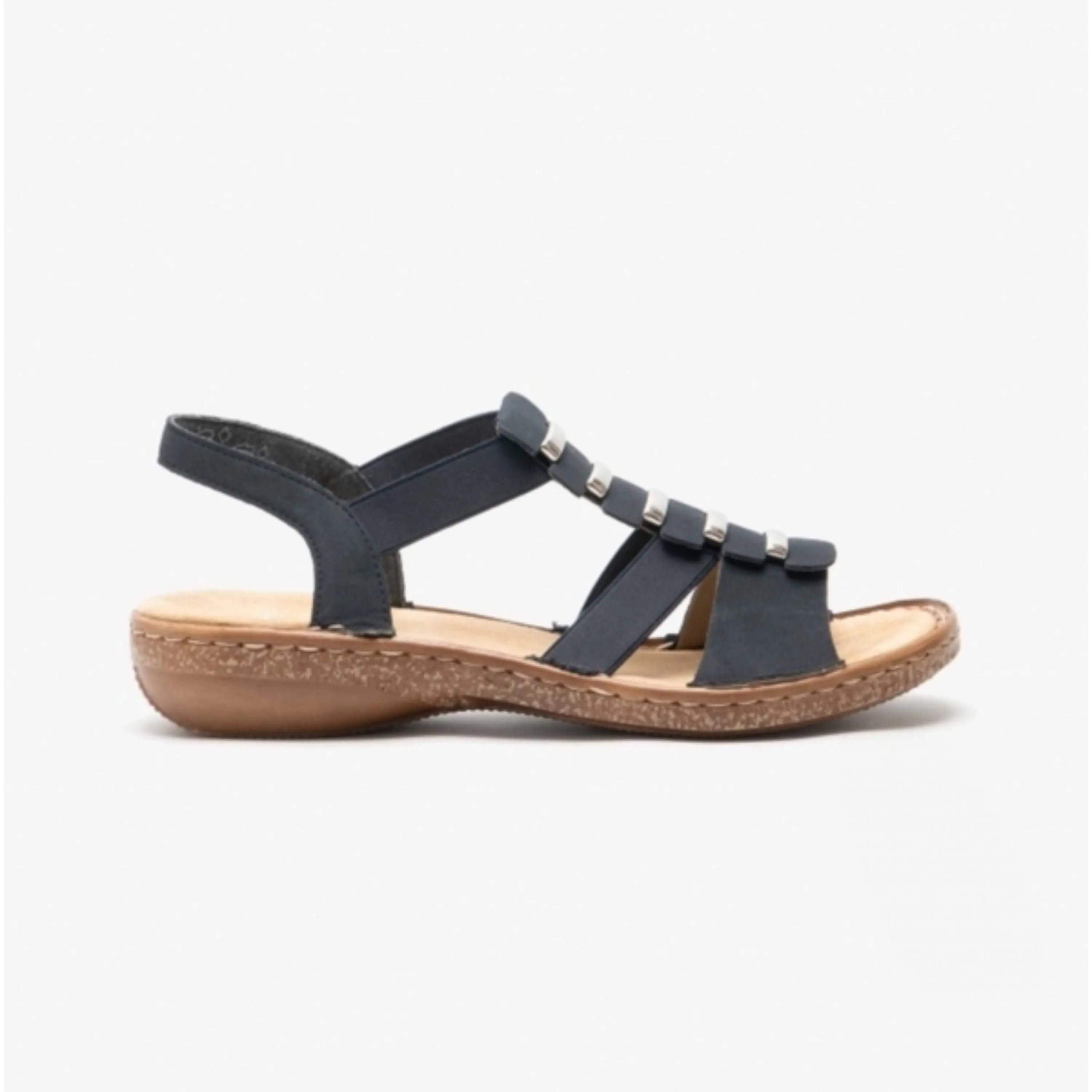 Rieker Metal Detail Sandals in Navy