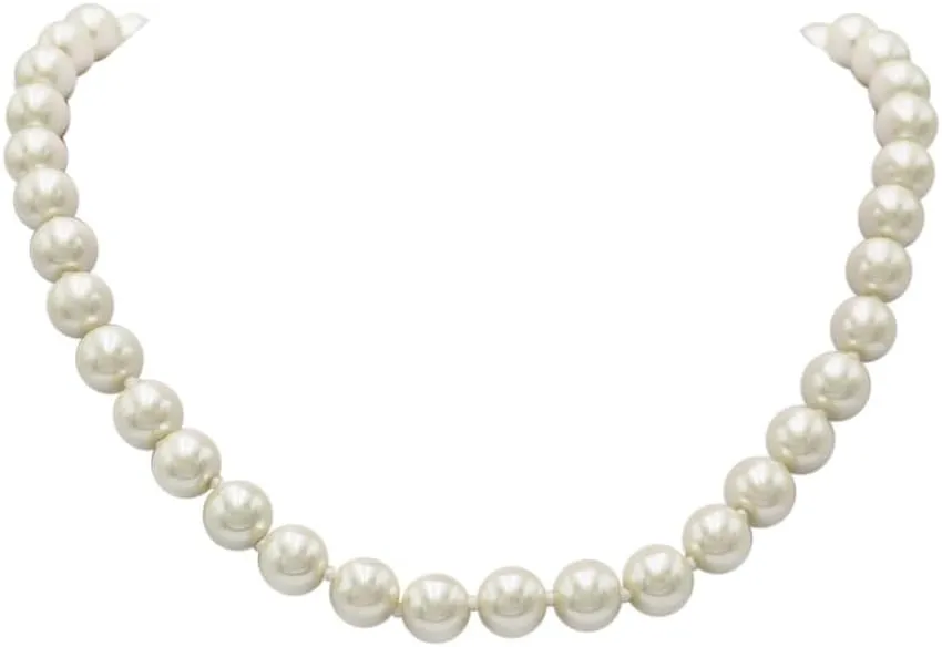 Rosemarie & Jubalee Women's Timeless Classic Simulated Pearls Knotted Strand Necklace With Easy Connect Clasp