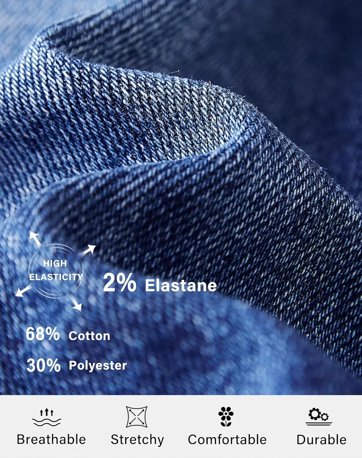 roswear Womens Casual Distressed High Waisted Denim Pants Stretch Baggy Loose Wide Leg Jeans