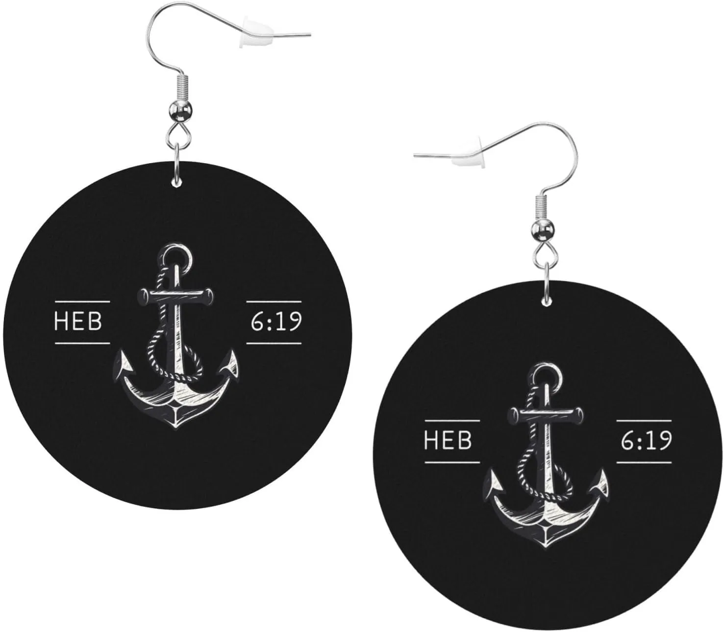 Rqwaaed Jesus Is the Anchor of My Soul Hope Faith Anchored Timeless Leather Hoop Earrings Classic Elegance