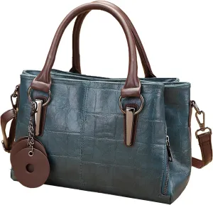 Satchel Handbags for Women Vegan Leather Tote Purses with Compartments Shoulder Crossbody Bags for Travel Work