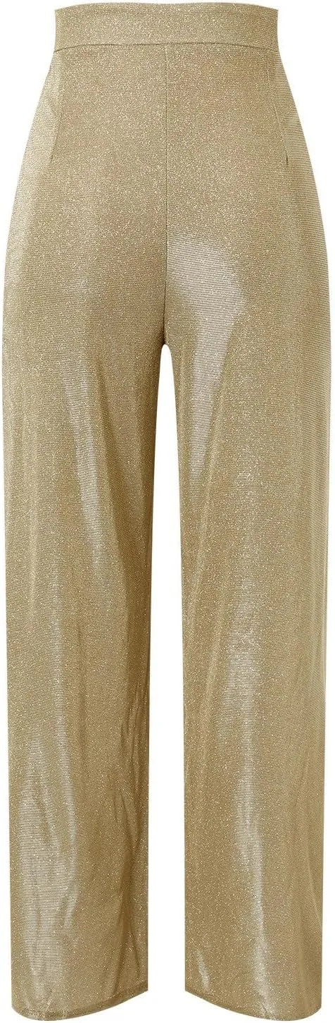 Sequin Women's Sparkle Casual Wide Leg Straight Clubwear Trendy Hot Pants