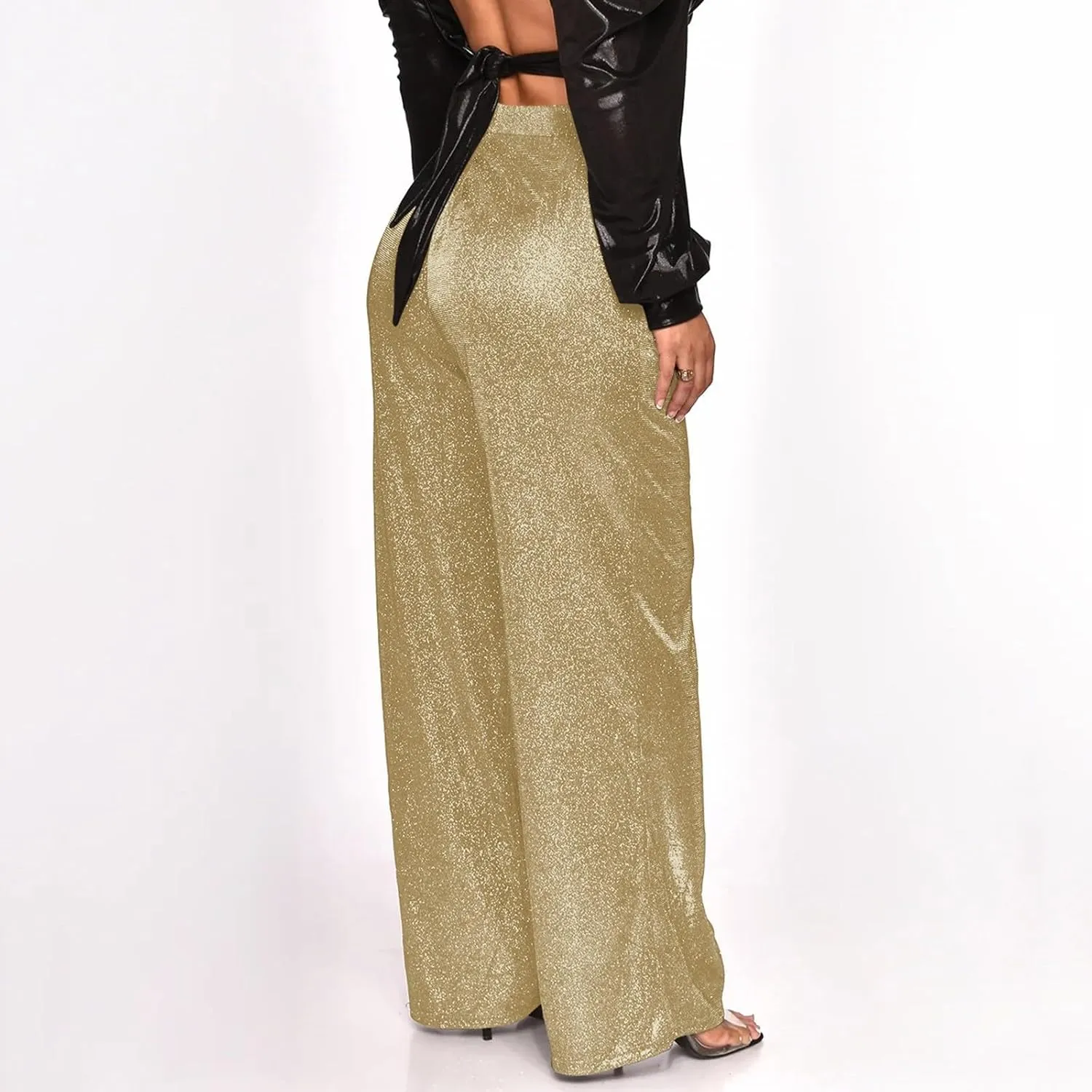 Sequin Women's Sparkle Casual Wide Leg Straight Clubwear Trendy Hot Pants