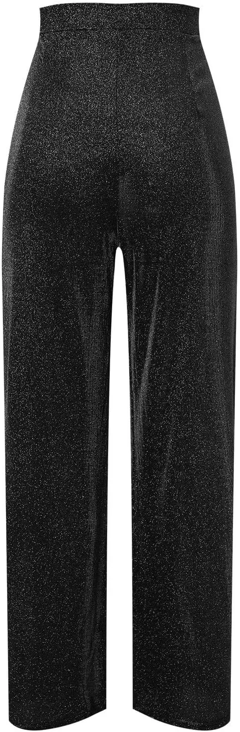 Sequin Women's Sparkle Casual Wide Leg Straight Clubwear Trendy Hot Pants